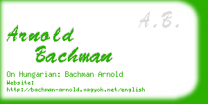 arnold bachman business card